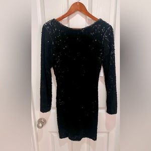 Dress the Population Black Sequin Cocktail Dress. Large. Little black dress. NWT